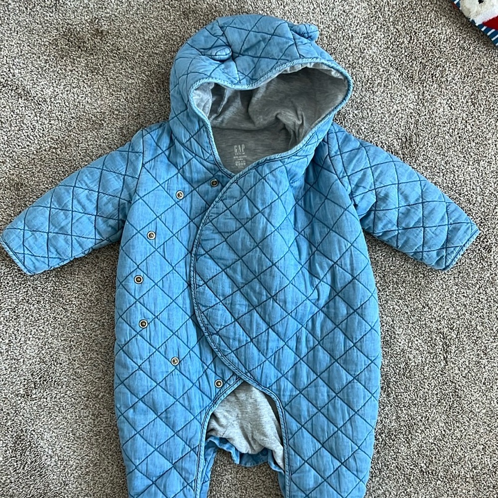Baby gap denim cold weather suit, 6-12 months